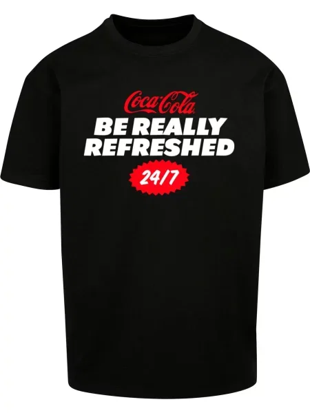 Merchcode Póló Coca Cola Refreshed piros / fekete fehér