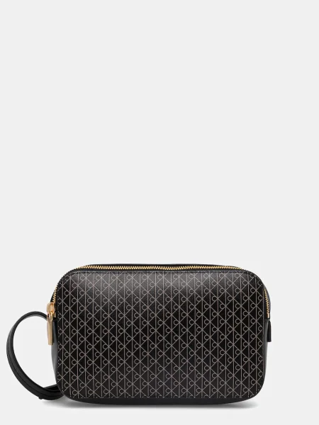 Geantă Calvin Klein Emblem Aop Elongated Camera Bag Black Universal negru