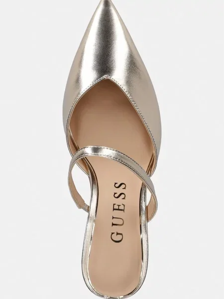 Кожаные шлепанцы Guess на высоком каблуке