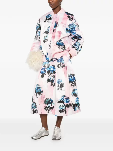 Geacă bomber Stine Goya cu perle cu model floral roz