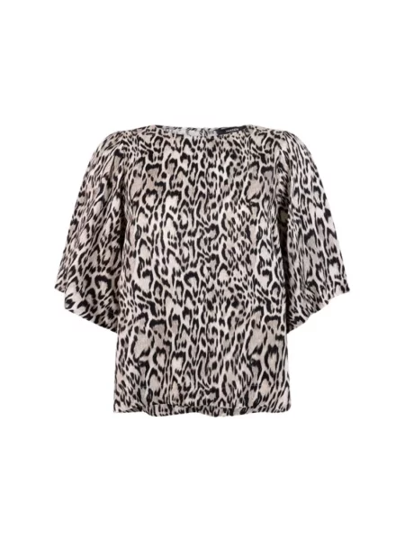 Bluzka Jansen Amsterdam z krótkim rękawem z nadrukiem zwierzęcym