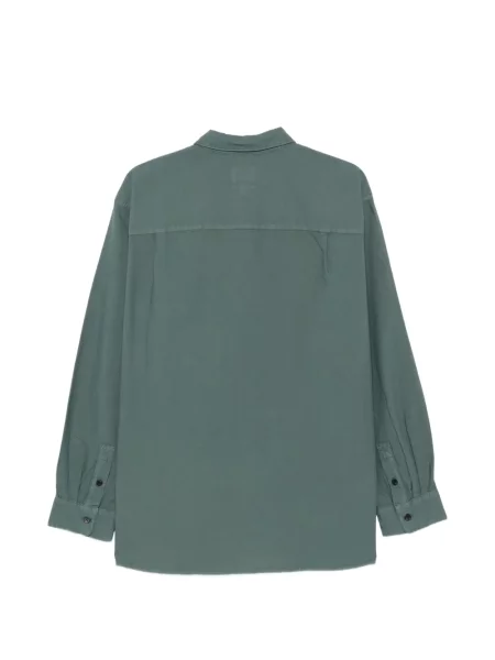 Риза A.p.c. бродирана с копчета на яката зелено