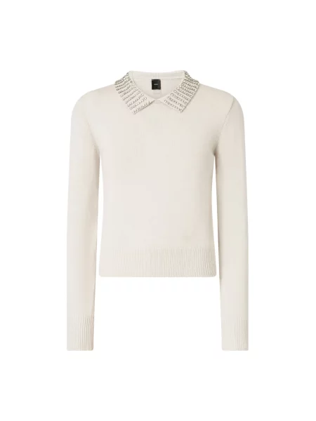 Dzianinowy sweter Pinko biały