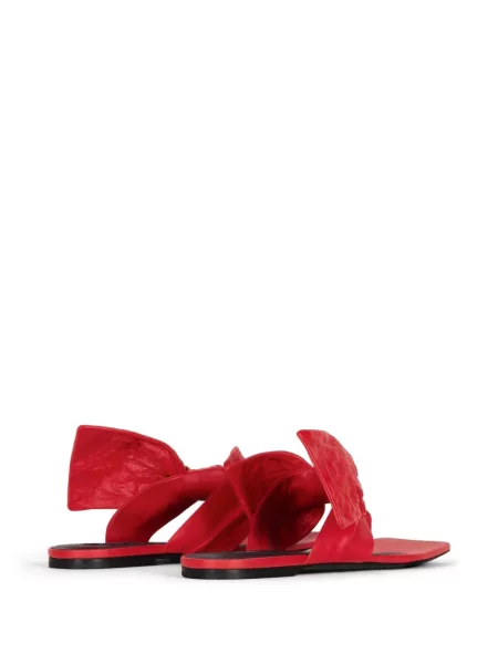 Sandale Givenchy cu funde din piele fără toc roșu