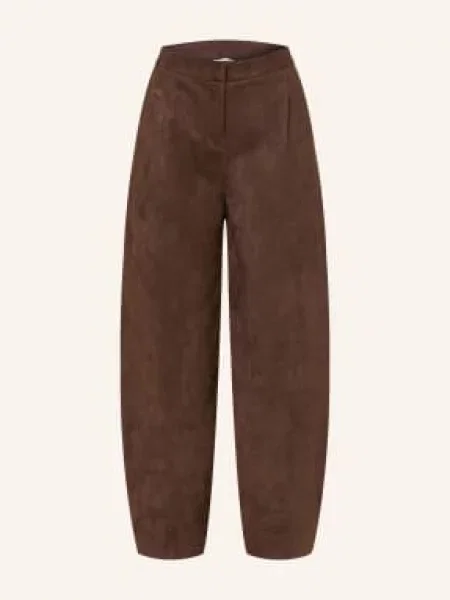 Darling Harbour Jerseyové Kalhoty V Koženém Vzhledu dark brown hnědé