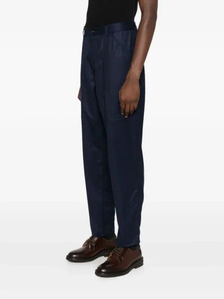 Pantaloni Brunello Cucinelli de lână albastru