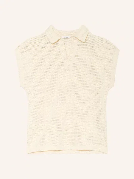 Opus Háčkované Polo Tričko Somona krémová