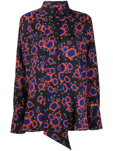 Koszula Rokh w kwiatki z nadrukiem czarna
