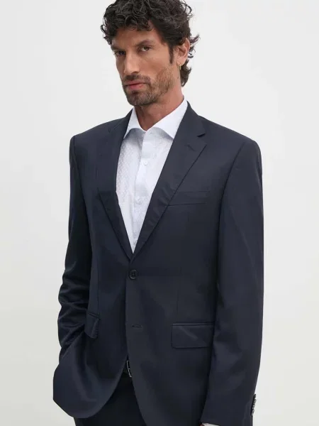 Volnen suknjič BOSS mornarsko modra