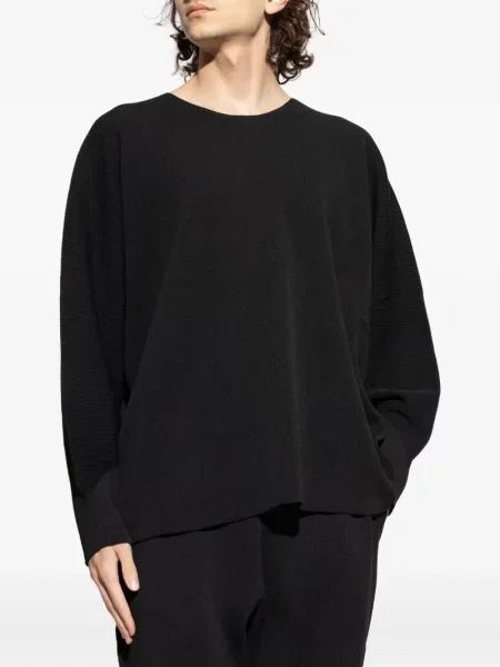 Žebrovaný svetr Homme Plissé Issey Miyake černý