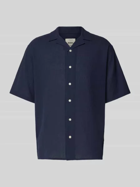 Koszula casualowa o kroju regular fit z fakturowanym wzorem model ‘FELIX’ Redefined Rebel granatowa