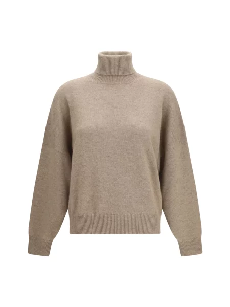 Sweter z golfem Brunello Cucinelli brązowy