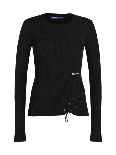 KARL LAGERFELD JEANS Pulover / alb negru