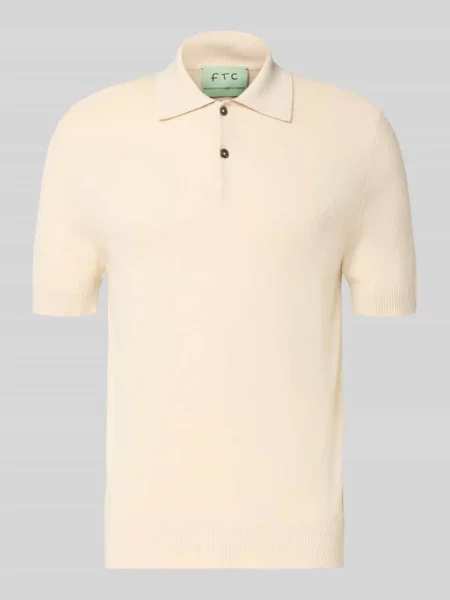 Koszulka polo o kroju slim fit z dodatkiem kaszmiru Ftc Cashmere beżowe
