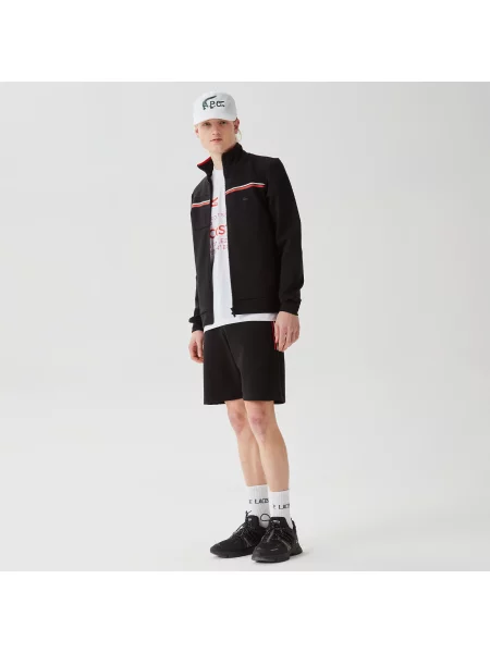 Lacoste Szorty Z Nadrukiem Slim Fit czarne