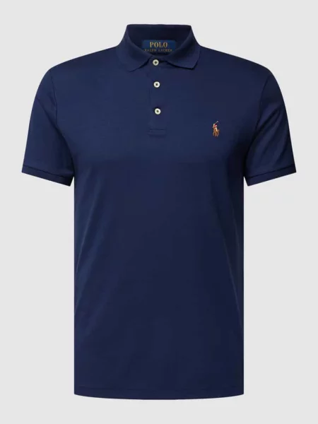 Koszulka polo z wyhaftowanym logo Polo Ralph Lauren niebieska