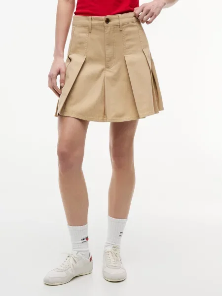 Tommy Jeans Sukňa béžová
