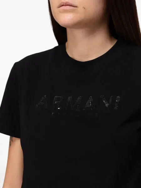 Μπλούζα Emporio Armani με παγιέτες μαύρο