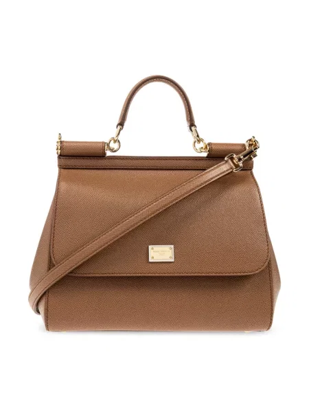 Torebka Dolce And Gabbana skórzana brązowa