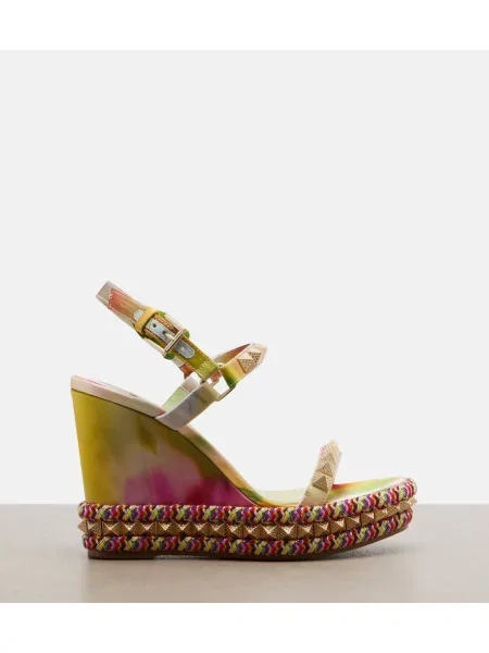 Kvetinové espadrilky Christian Louboutin s cvočkami