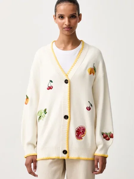 Never Fully Dressed cardigan pentru femei cu vâscoză bej
