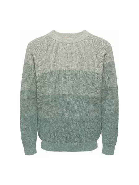 Sweter z dzianiny o kroju relaxed fit z czystej bawełny model ‘BIRK’ Only & Sons beżowy