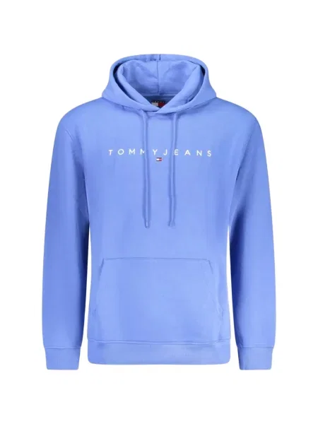 Hanorac cu glugă Tommy Hilfiger cu autograf albastru