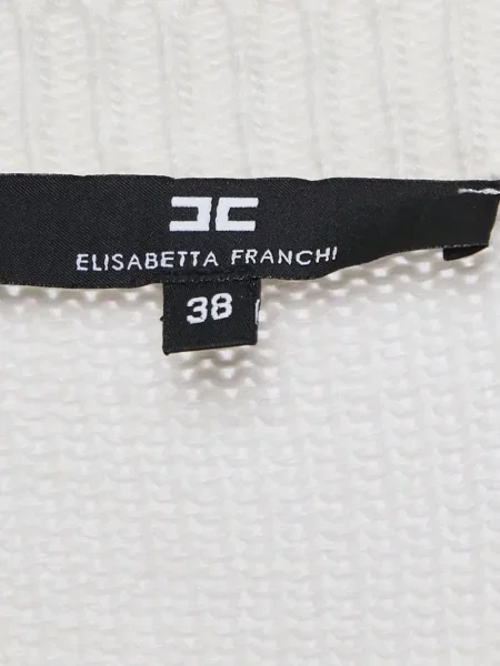 Pulover Elisabetta Franchi tricotate alb