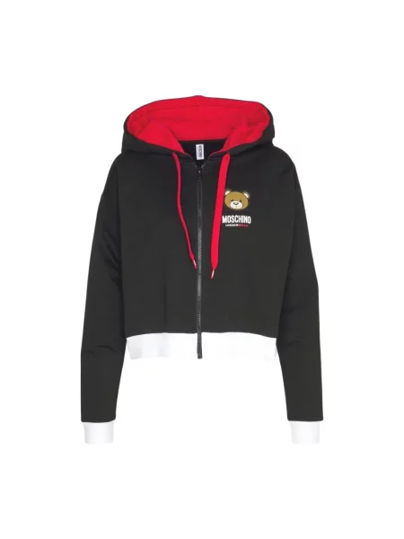Bluza z kapturem Moschino z kapturem z logo czarna