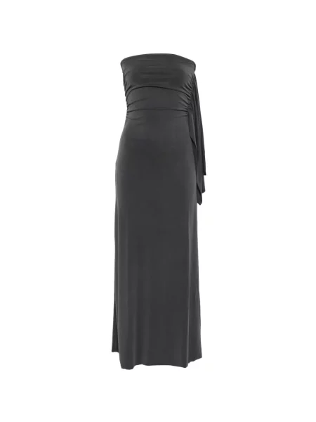 Rochie maxi Samsøe Samsøe cu volane drapată gri