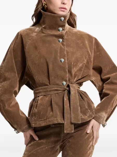Cu centură geacă de blugi Elie Saab maro