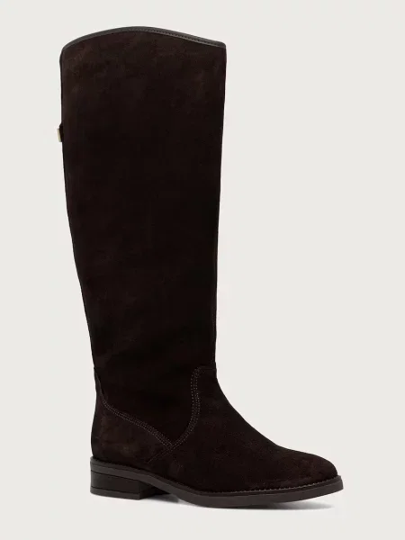 Steve Madden cizme pentru femei din piele întoarsă Vlora maro