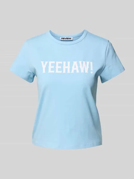 T-shirt z nadrukiem ze sloganem Review