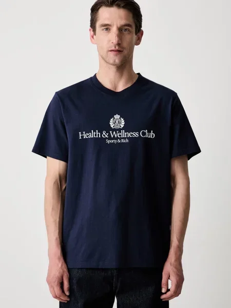T-shirt Sporty & Rich H&W Crest Tshirt UNISEX Dark Navy L granatowa