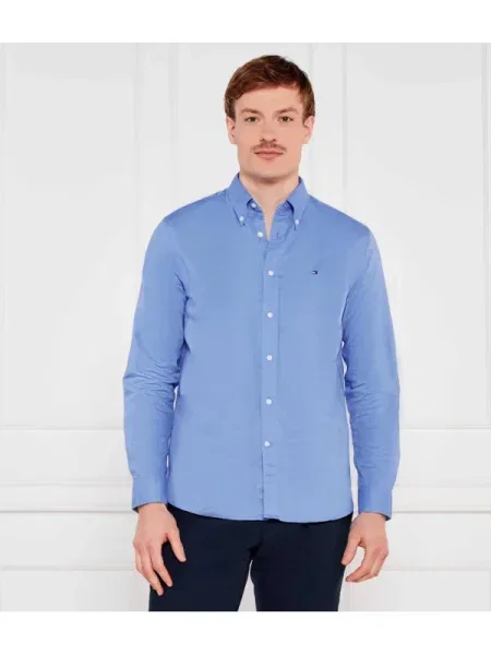 Tommy Hilfiger Cămașă | cu adaos de in albastru