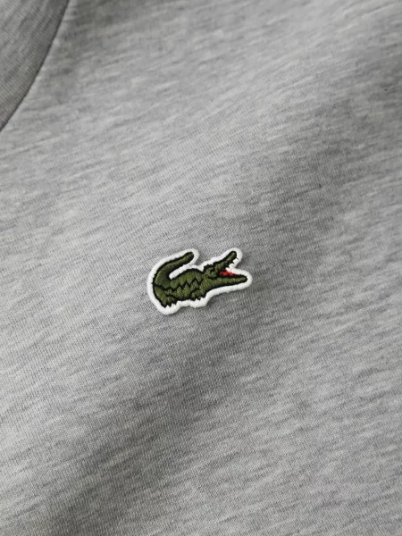 Hanorac cu glugă Lacoste cu autograf gri