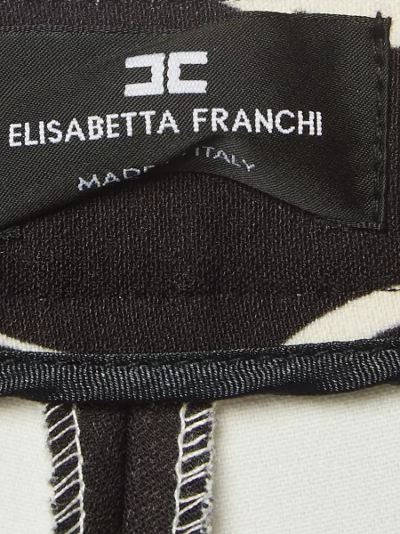 Hlače Elisabetta Franchi s printom lepršave crna