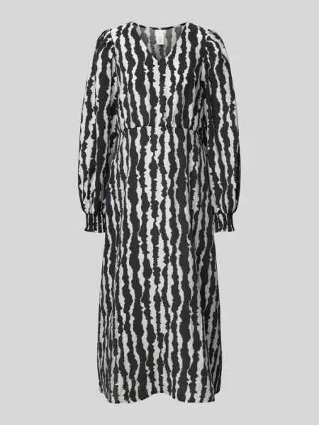 Sukienka midi z dekoltem w serek model ‘ZENA’ Y.a.s czarna