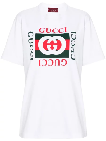Tricou Gucci cu imagine alb