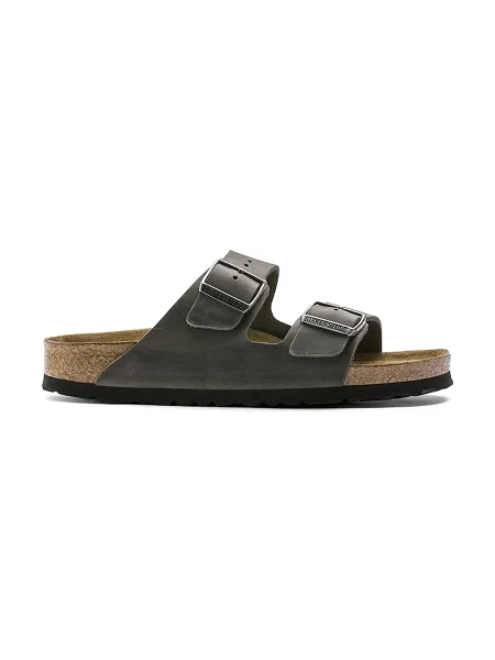 Șlapi Birkenstock din piele gri