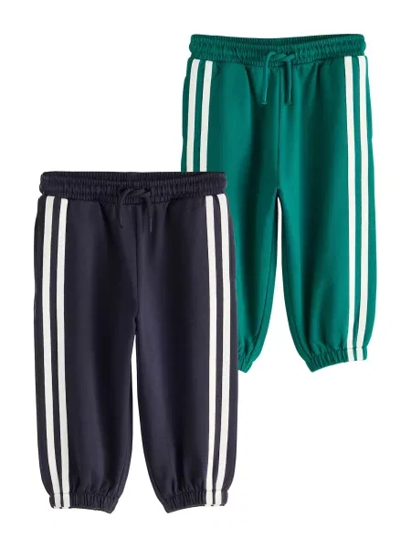 Next Pantaloni bleumarin / verde smarald alb
