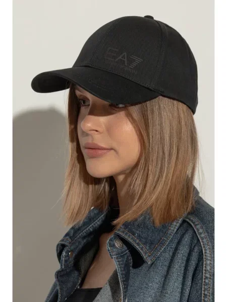 Raštuotas kepurė su snapeliu Ea7 Emporio Armani juoda