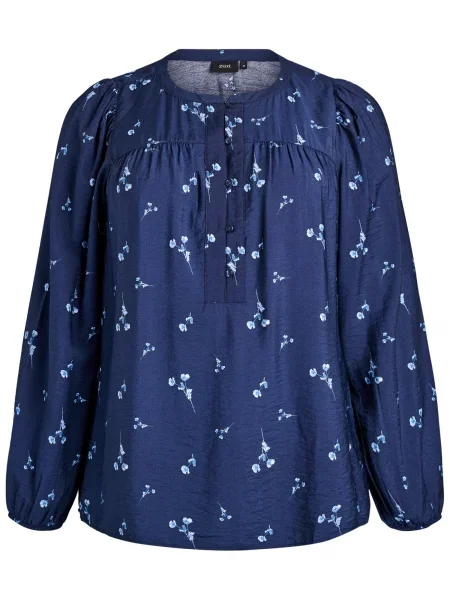 Zizzi Bluză MNABILA bleumarin / azur alb