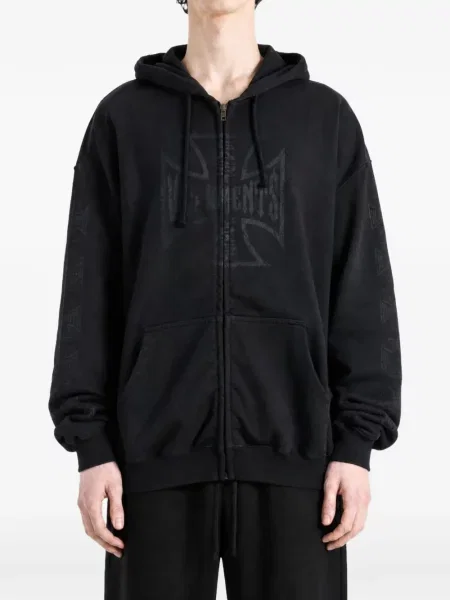 Hanorac cu glugă Vetements cu imagine negru