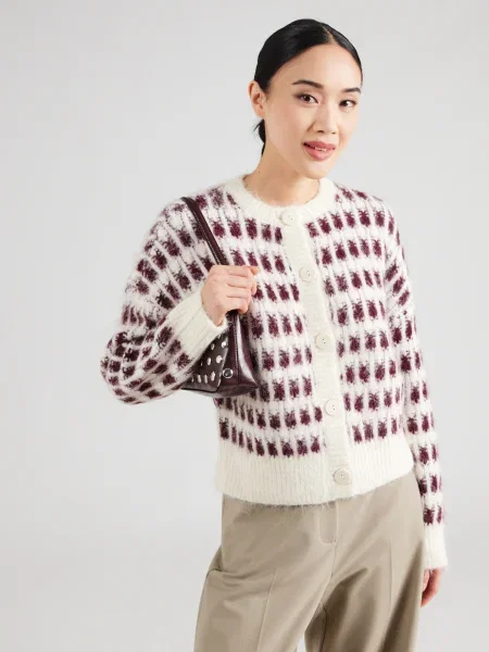 VERO MODA Geacă tricotată VMLISA / roșu vin bej