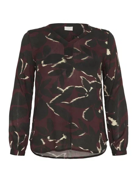 KAFFE CURVE Bluza KCAmi robida / črna bela