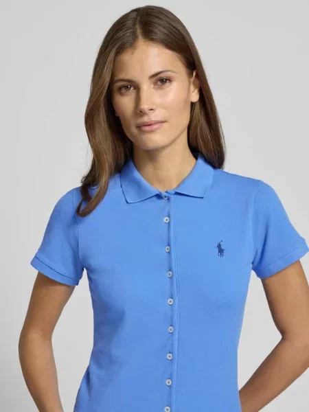 Koszulka polo z listwą guzikową Polo Ralph Lauren niebieska