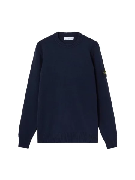 Sweter Stone Island wełniany z kamieniami niebieski