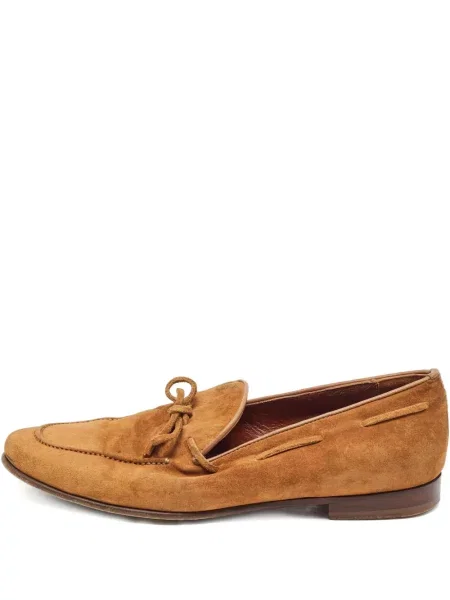 Pantofi loafer Sergio Rossi cu funde din piele de căprioară maro