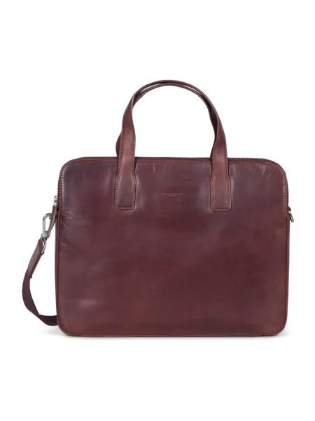 Torba na laptopa Howard London skórzana brązowa